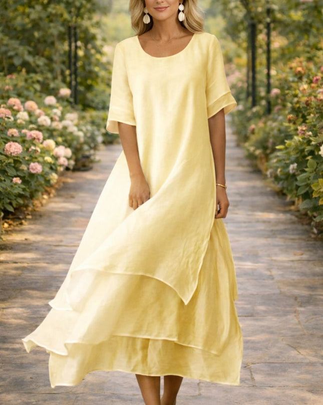 April | Elegant Maxi Dress – Flowing Layered Style