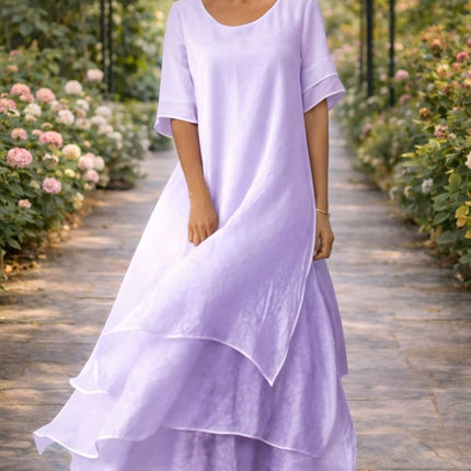 April | Elegant Maxi Dress – Flowing Layered Style