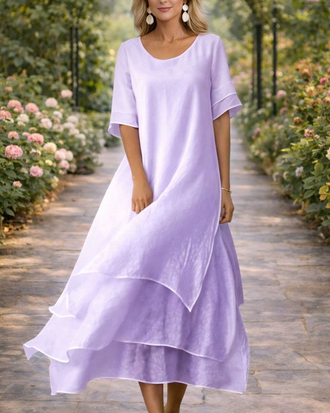 April | Elegant Maxi Dress – Flowing Layered Style