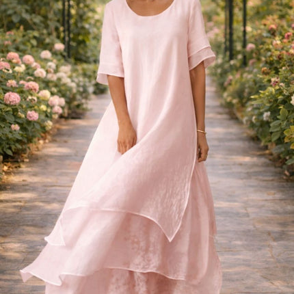 April | Elegant Maxi Dress – Flowing Layered Style