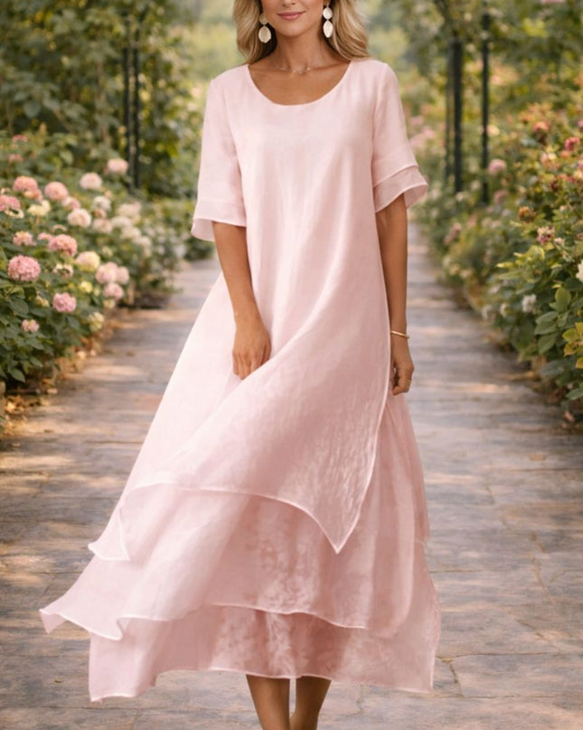 April | Elegant Maxi Dress – Flowing Layered Style