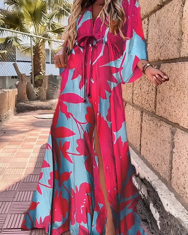 Aurelia | Flowing Maxi Dress – V-Neck Kimono Sleeve Style