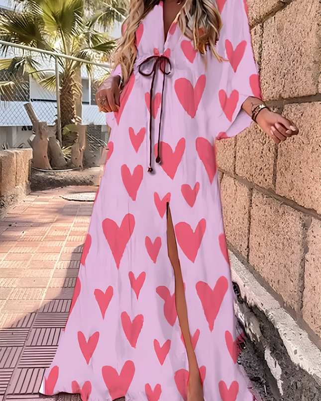 Aurelia | Flowing Maxi Dress – V-Neck Kimono Sleeve Style