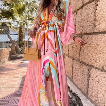 Aurelia | Flowing Maxi Dress – V-Neck Kimono Sleeve Style