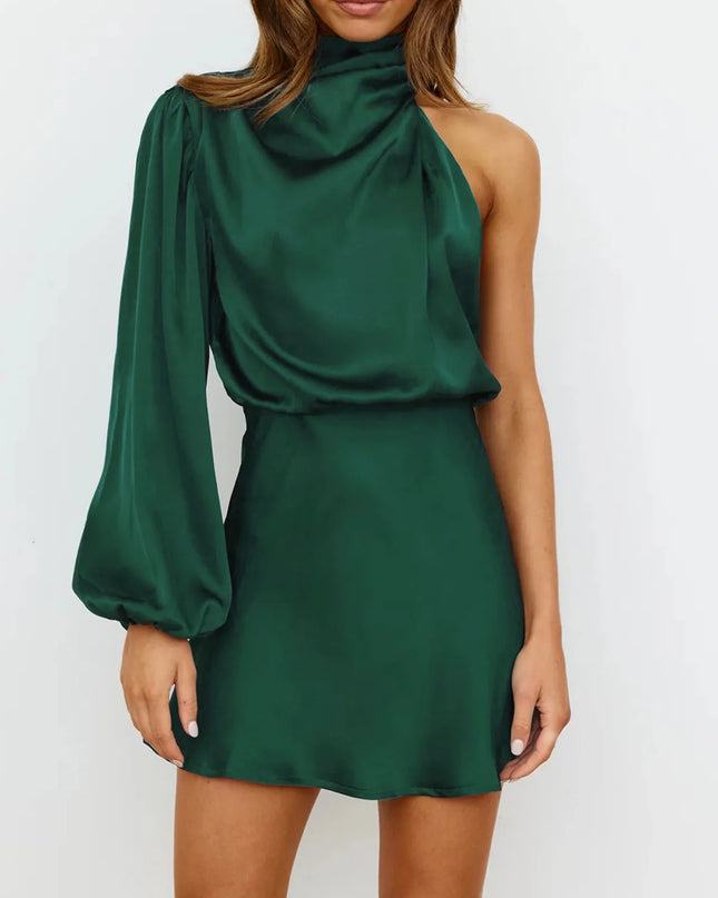 Avielle | Satin Cocktail Dress – One-Shoulder Elegant Mini Style