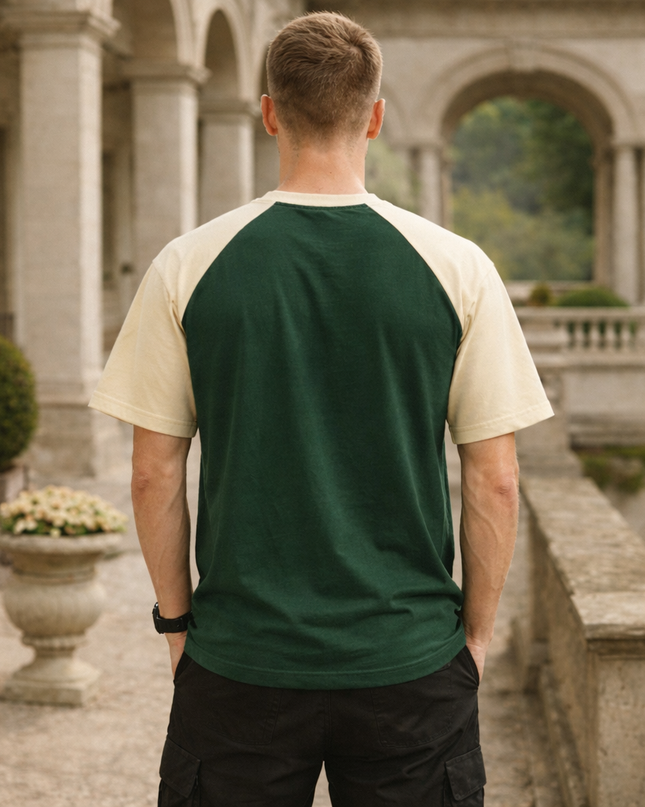 Men’s Two-Tone Raglan Cotton T-Shirt