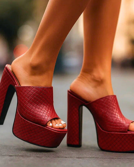 Bianca | Woven Platform Mule Heels