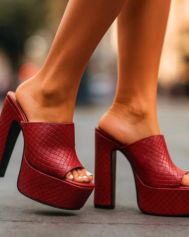 Bianca | Woven Platform Mule Heels