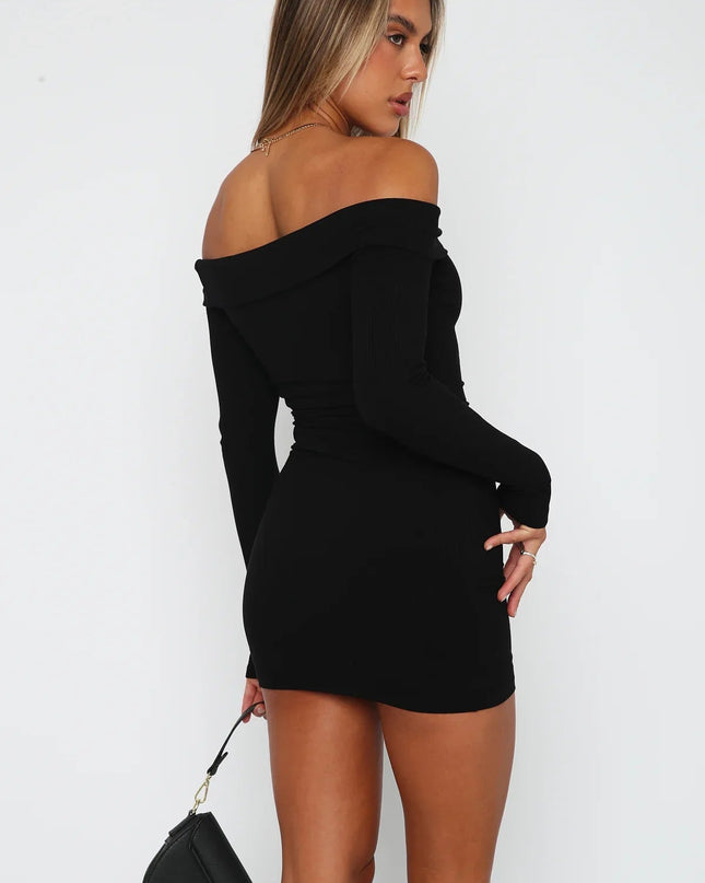 Lena | Off Shoulder Long Sleeve Mini Dress