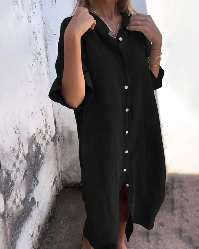 Bryony | Relaxed Shirt Dress – Button-Front Everyday Style