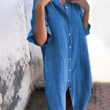 Bryony | Relaxed Shirt Dress – Button-Front Everyday Style