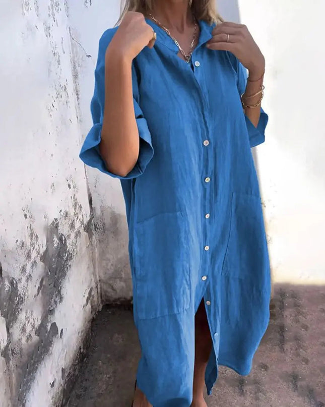 Bryony | Relaxed Shirt Dress – Button-Front Everyday Style