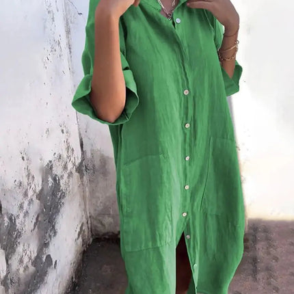 Bryony | Relaxed Shirt Dress – Button-Front Everyday Style