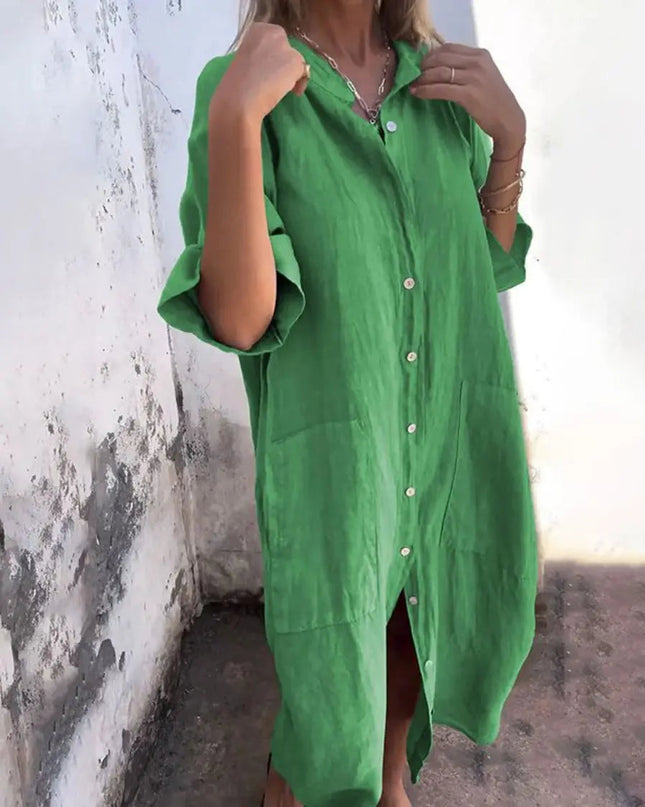 Bryony | Relaxed Shirt Dress – Button-Front Everyday Style