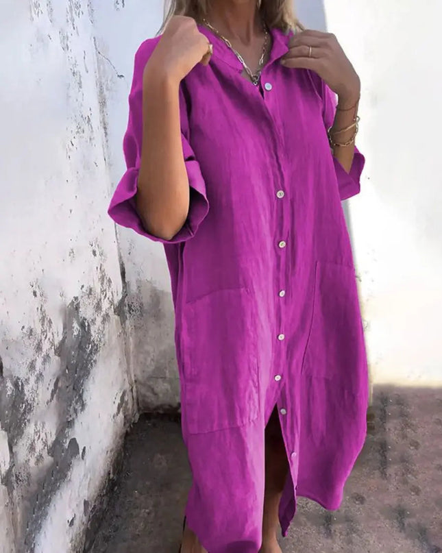 Bryony | Relaxed Shirt Dress – Button-Front Everyday Style