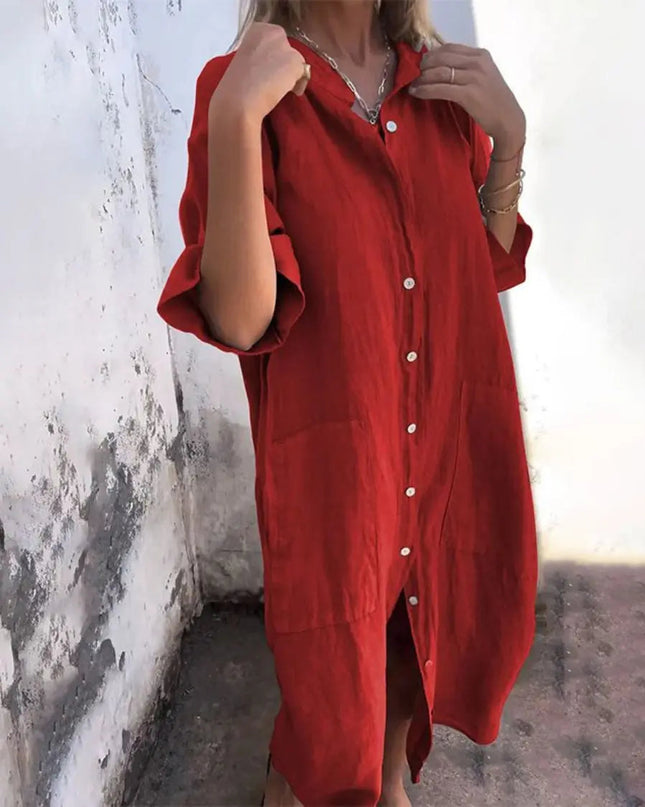 Bryony | Relaxed Shirt Dress – Button-Front Everyday Style