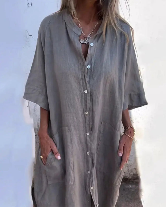 Bryony | Relaxed Shirt Dress – Button-Front Everyday Style
