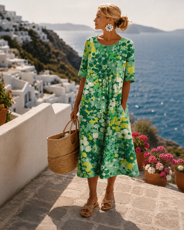 Calista | Breezy Midi Dress – Vintage Floral Summer Style