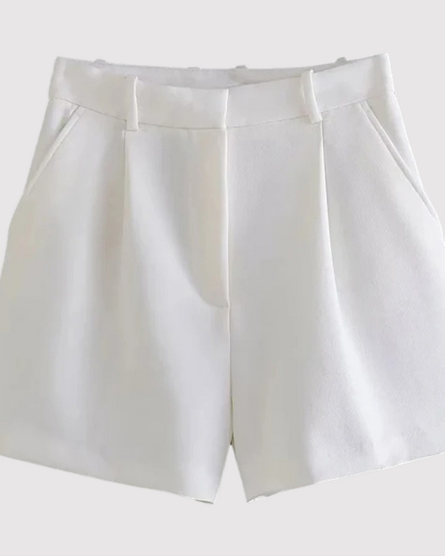 Calista | Tailored High-Waisted Shorts – Women's Pleated Fit