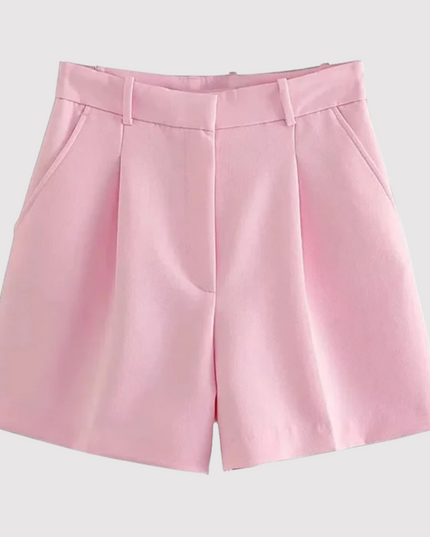 Calista | Tailored High-Waisted Shorts – Women's Pleated Fit