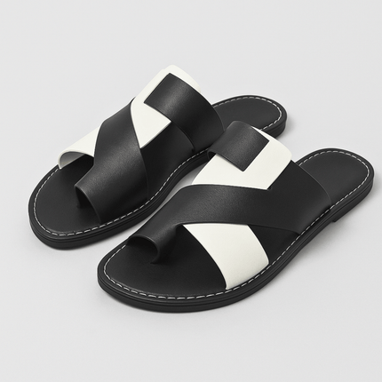 Camille | Modern Slide Sandals – Cross Strap Style