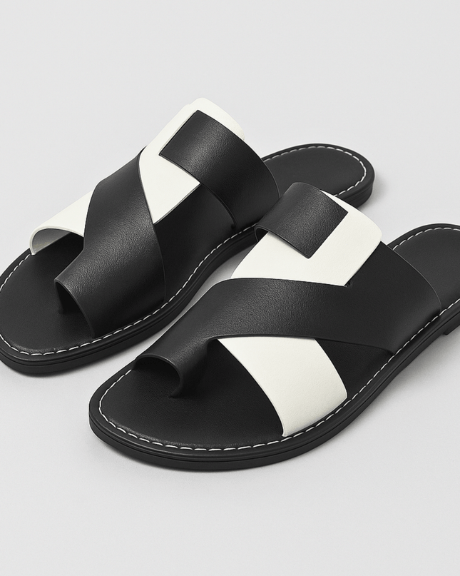 Camille | Modern Slide Sandals – Cross Strap Style