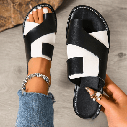 Camille | Modern Slide Sandals – Cross Strap Style