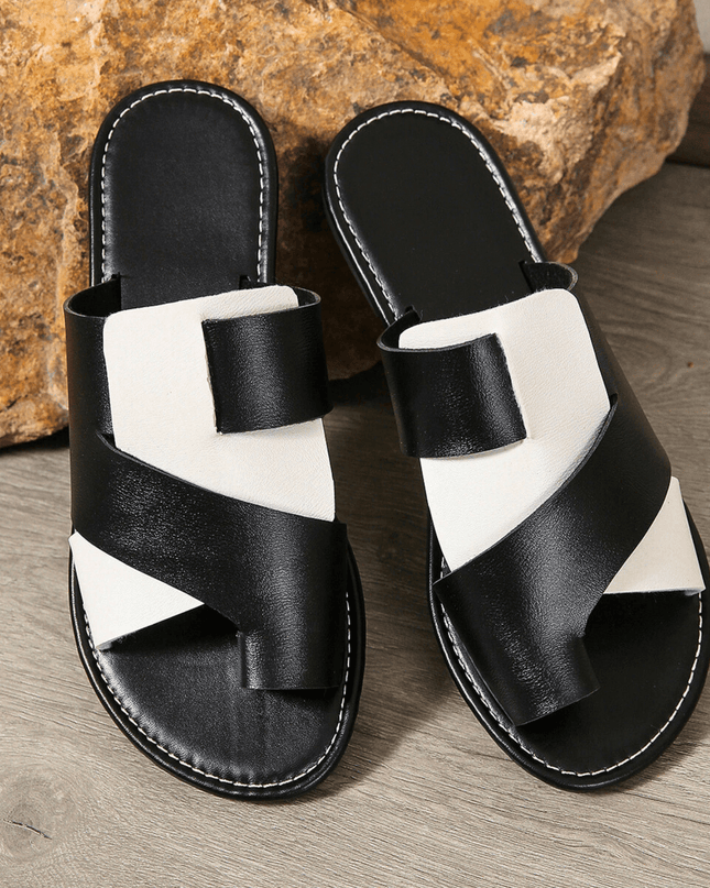 Camille | Modern Slide Sandals – Cross Strap Style