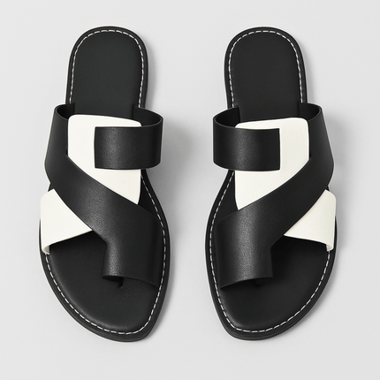 Camille | Modern Slide Sandals – Cross Strap Style