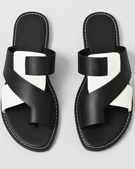 Camille | Modern Slide Sandals – Cross Strap Style