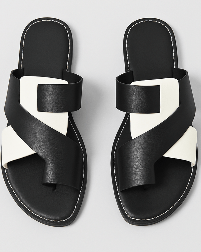 Camille | Modern Slide Sandals – Cross Strap Style