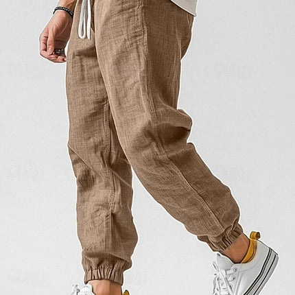 Caspian | Relaxed Linen Pants – Men's Drawstring Jogger Fit