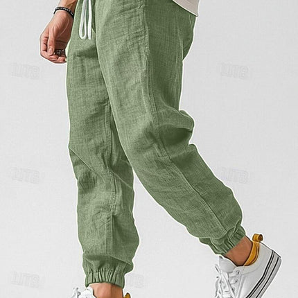 Caspian | Relaxed Linen Pants – Men's Drawstring Jogger Fit