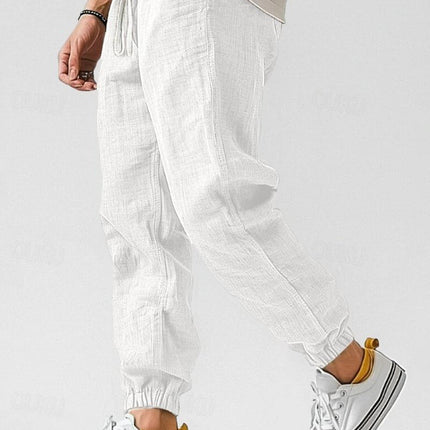 Caspian | Relaxed Linen Pants – Men's Drawstring Jogger Fit