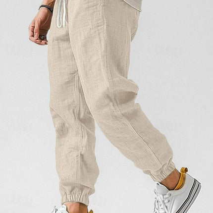 Caspian | Relaxed Linen Pants – Men's Drawstring Jogger Fit