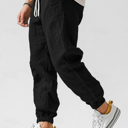 Caspian | Relaxed Linen Pants – Men's Drawstring Jogger Fit