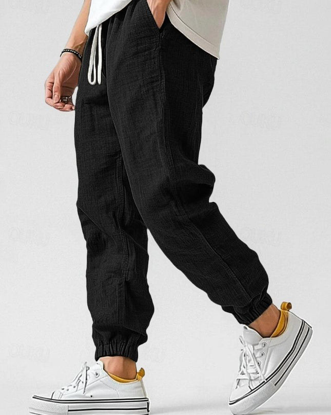 Caspian | Relaxed Linen Pants – Men's Drawstring Jogger Fit