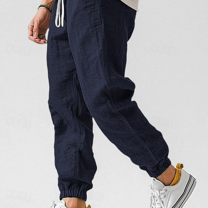 Caspian | Relaxed Linen Pants – Men's Drawstring Jogger Fit