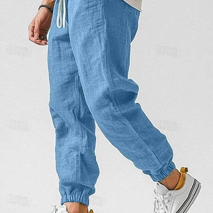 Caspian | Relaxed Linen Pants – Men's Drawstring Jogger Fit