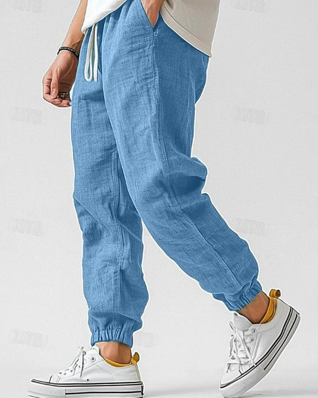 Caspian | Relaxed Linen Pants – Men's Drawstring Jogger Fit