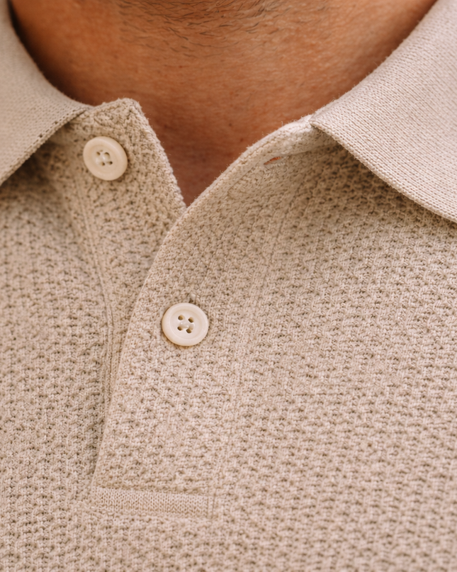 Men’s Textured Knit Polo Shirt