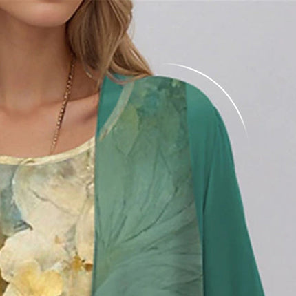 Celeste | Elegant Layered Midi Dress – Open Front Style