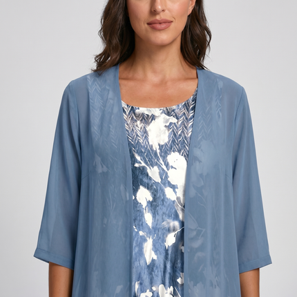 Celeste | Elegant Layered Midi Dress – Open Front Style