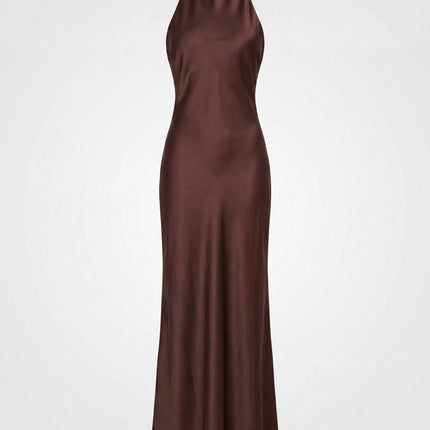 Celeste | Elegant Maxi Dress – High Neck Column Silhouette