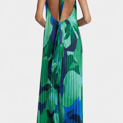 Celeste | Pleated Halter Neck Maxi Dress