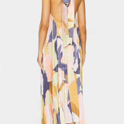 Celeste | Pleated Halter Neck Maxi Dress