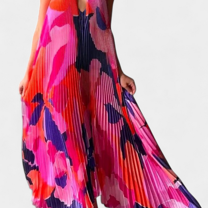 Celeste | Pleated Halter Neck Maxi Dress