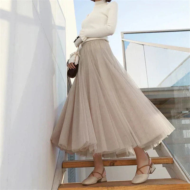 Celestia | Dreamy Tulle Maxi Skirt – Flowing Elegant Style