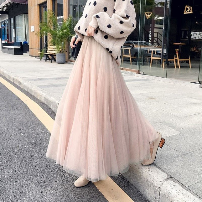 Celestia | Dreamy Tulle Maxi Skirt – Flowing Elegant Style