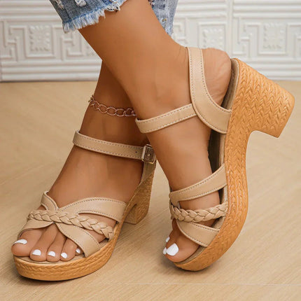 Celestine | Comfort Wedge Sandals – Braided Strap Style